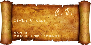 Cifka Viktor névjegykártya